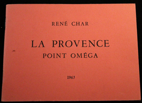 char, provence, point omega, 1965, originale, recueil, slogans, albion