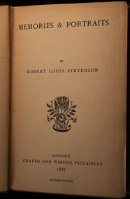 stevenson, memories, portraits, original, london, 1887, chatto windus