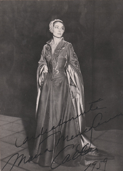 maria callas, photographie signee, la scala, milan, 1958
