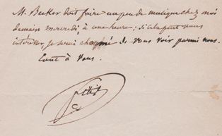 fetis, autographe, 1863, signature, conservatoire, musique, compositeur