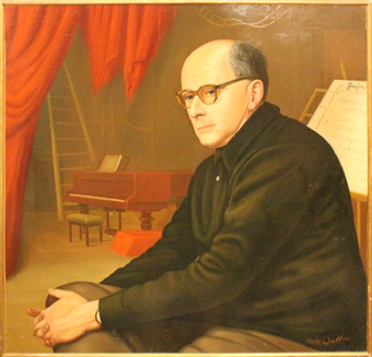 Portrait de Jean Wiener, huile sur toile signée André Quellier